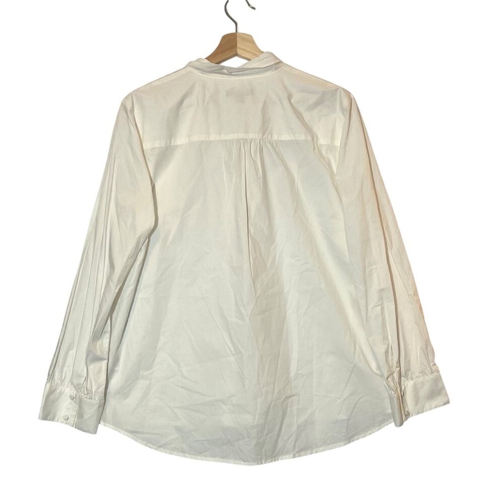 J.Crew Women’s Top Tie Neck Blouse XL Long Sleeves 100% Cotton NWT - Picture 4 of 11